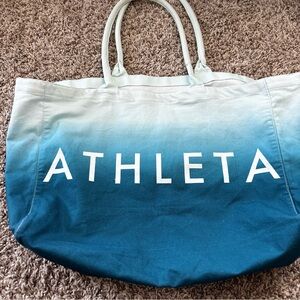 Athleta Blue Ombre Canvas Tote